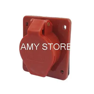 IP44 16A 3P+E IEC309-2 Industrial Panel Mount Socket Red w Washer