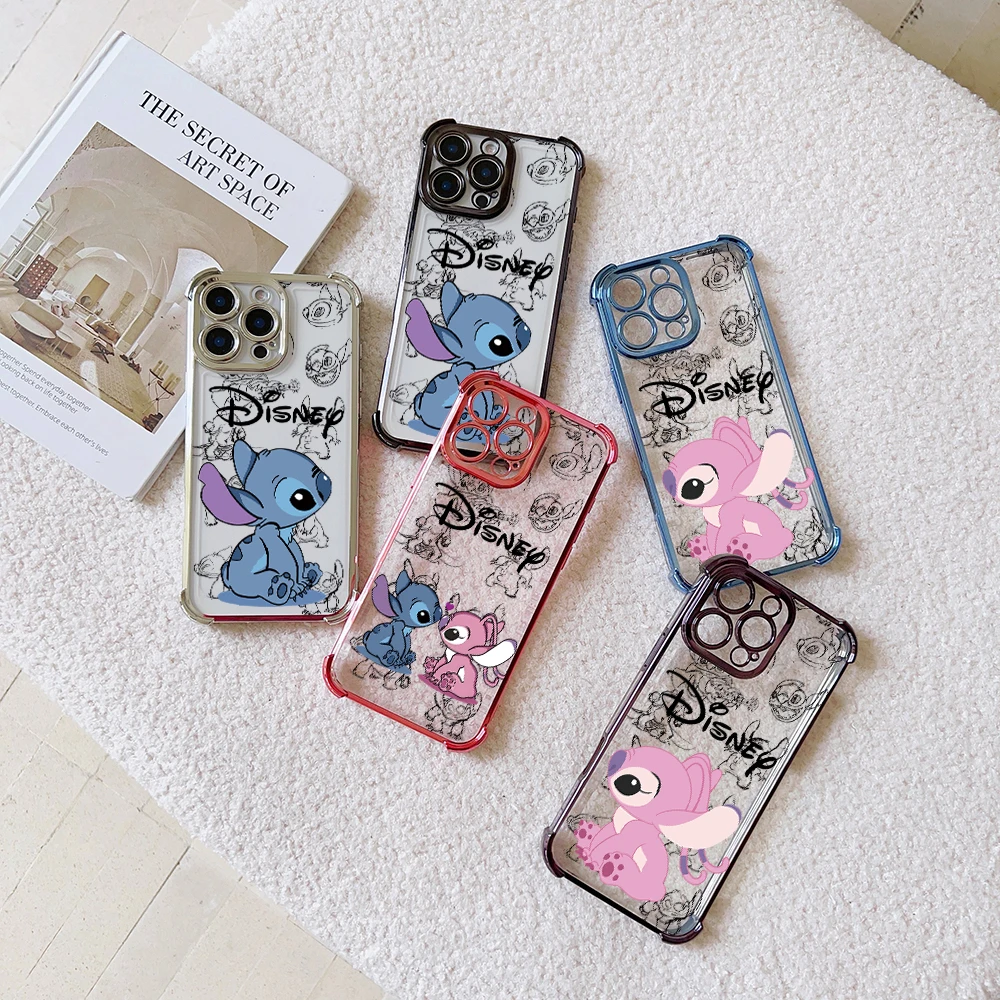 Cartoon S-StitchS A-AngelS Phone Case For Oppo Reno12 Reno11 Reno10 Reno8 Reno7 Reno6 5 Pro Plus 5G Shockproof Clear Armor Cover