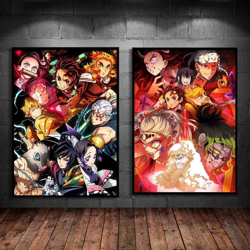 

Canvas Prints Wall Demon Slayer Kamado Tanjirou Stickers Christmas Gifts Modular Painting Picture Decorative Modern Living Room