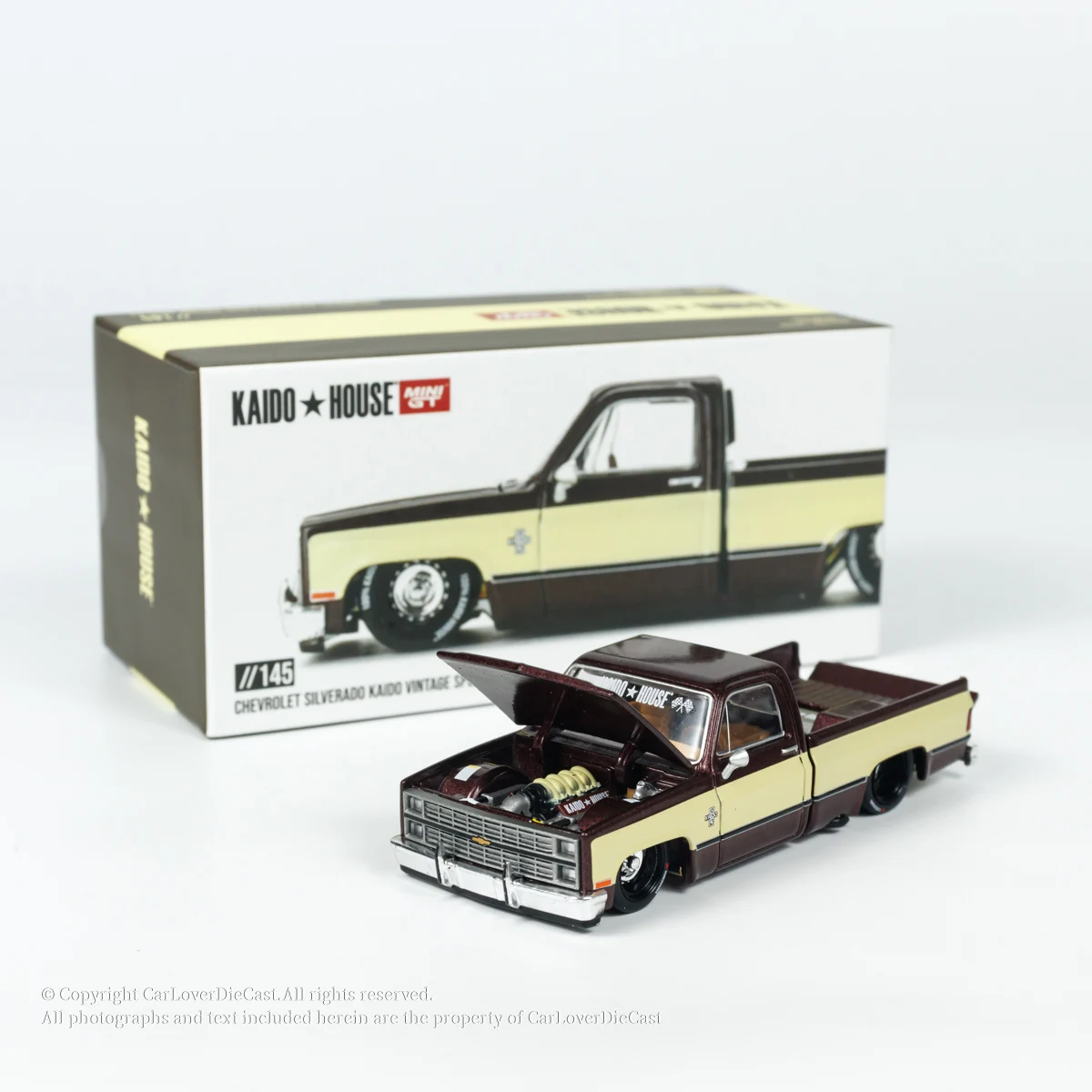 Kaido House + MINIGT 1:64 Chev rolet Silverado KAIDO Vintage Spec V1 Model car