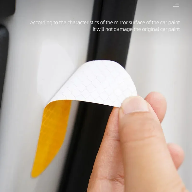 

4PCS Fiat Car Door Reflective Sticker, Night Safety Warning Anti-Collision Sticker, For Fiat 500 Panda Punto Auto Accessories