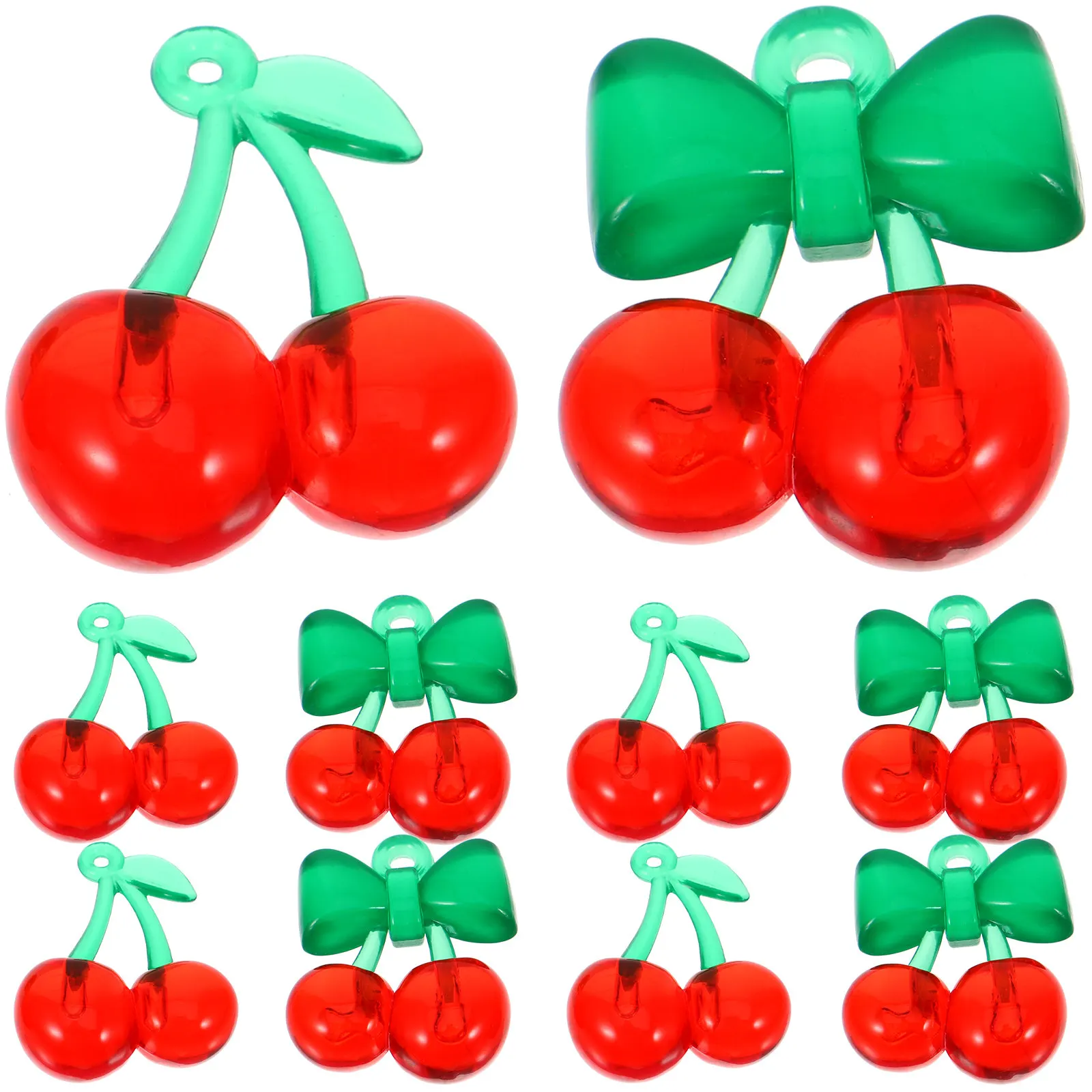 

10 шт. акриловых подвесок в форме вишни для стильных украшений, рукоделия, изготовления ожерелий, браслетов, серег, кулонов