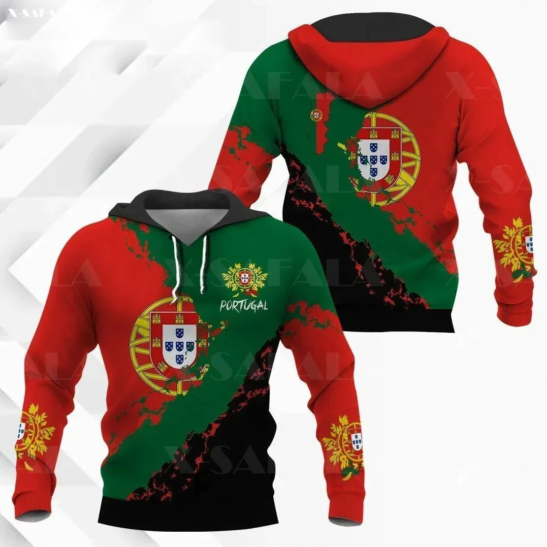 PORTUGAL Emblem Map Flag 3D Print Zipper Hoodie Man Pullover Sweatshirt Hooded Jacket Jersey Tracksuits Outwear