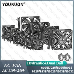 EC eksenel Fan 60mm 80mm 90mm 120mm top fırçasız Fan soğutucu AC 110V 120V 220V 230V 240V bilgisayar kasası fanı 6025 8025 9225 12038