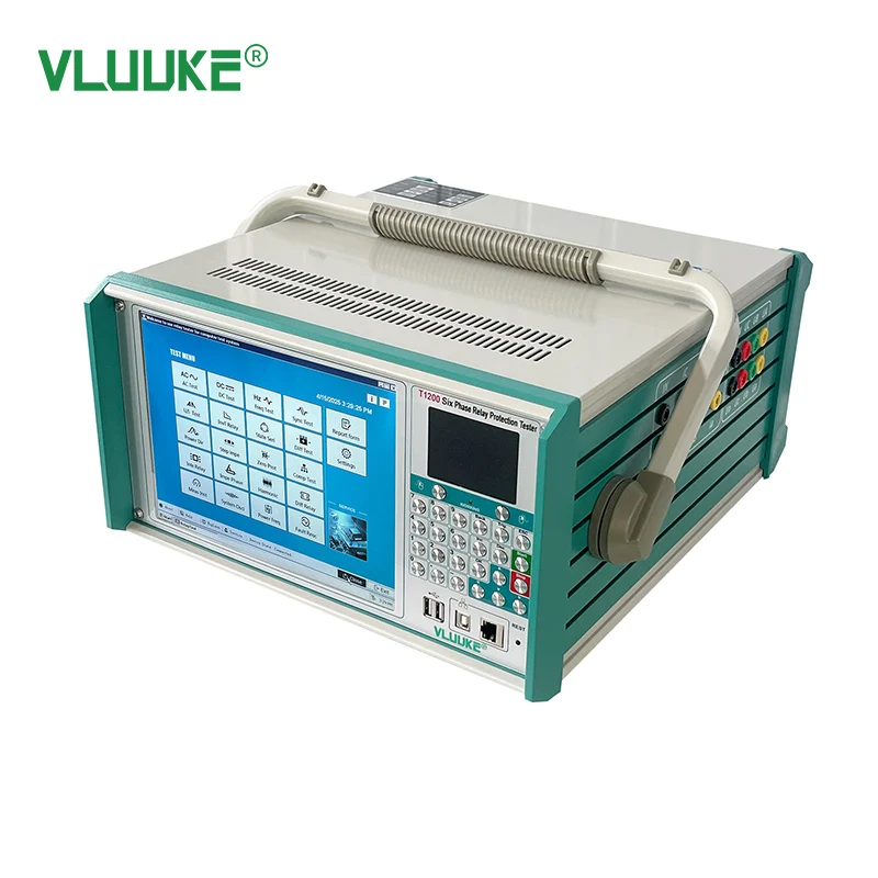 T1200 Multi Functional Six Phase Relay Protection Tester IP67 Protection 0.2 Accuracy 110V-220V Output 0-180A Three-Phase