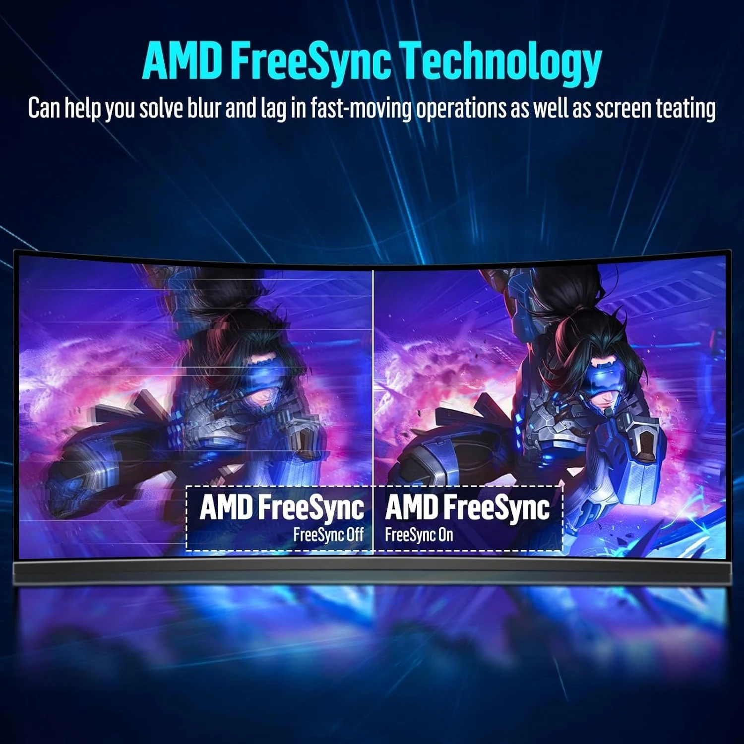 34 Inch Ultrawide Curved Gaming Monitor, 1500R PC Screen 165hz UWQHD 3440x1440, Curved Computer Screen with FreeSync image 6