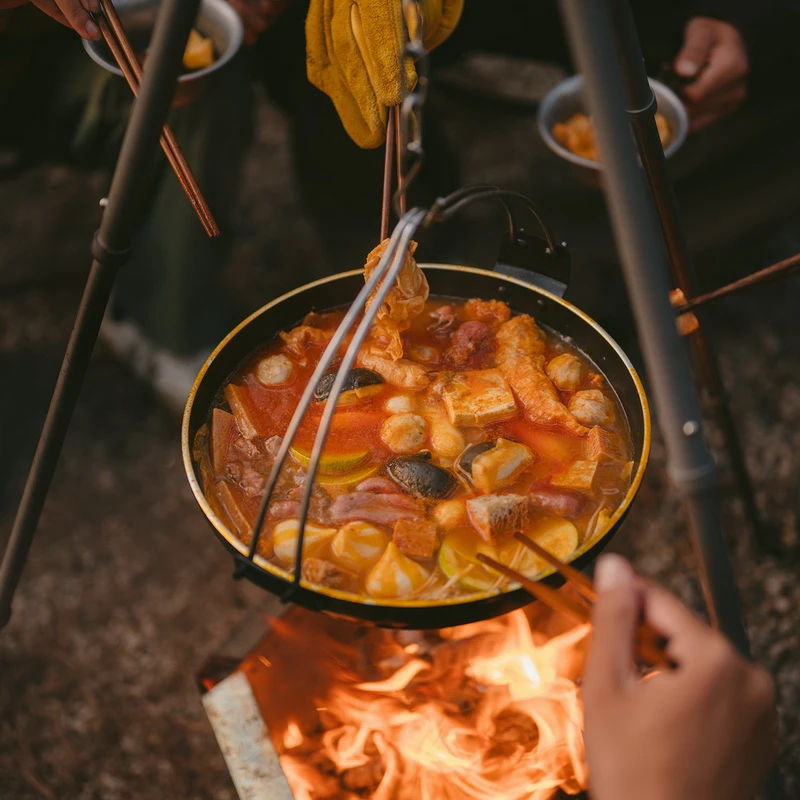 Imagem -03 - Naturehike-outdoor Portátil Pendurado Pot Superfície Non-stick Panela Frigideira Utensílios de Cozinha Camping Piquenique Sukiyaki