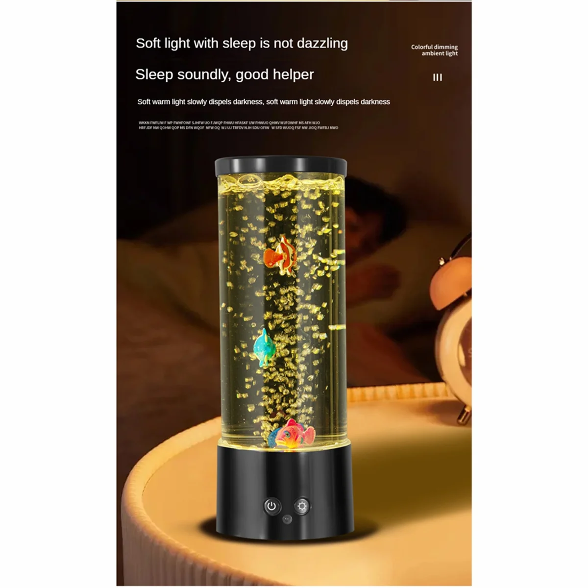 Mini RGB Bubble Fish Lamp Fish Tank Aquarium Lamp with Remote Control Lava Lamp Coloured Mood Light for Home Decoration