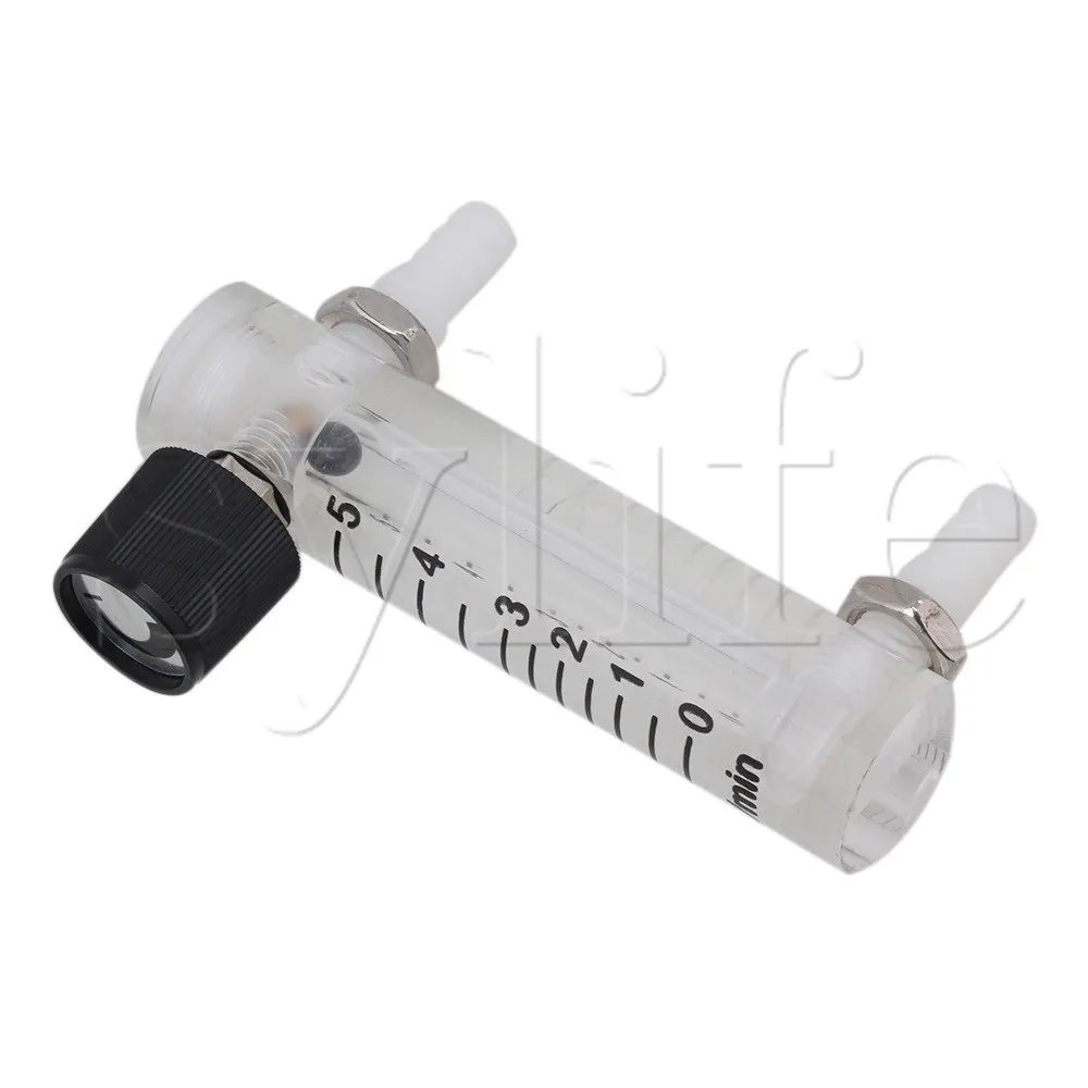 LZQ-3 0-5LPM Gas Oxygen Flow Meter With Control Valve Black+White