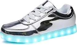 USB şarjlı ışık Up ayakkabı spor LED ayakkabı dans Sneakers