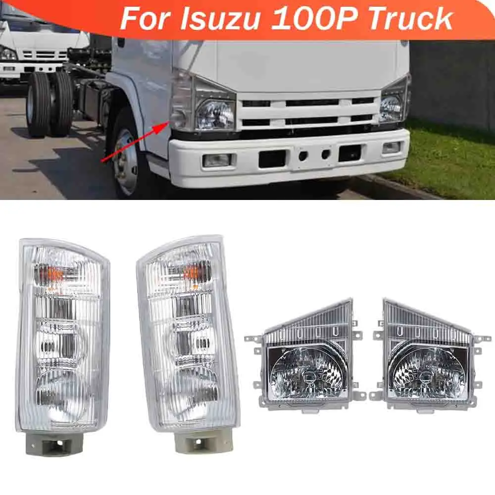 headlight For Isuzu 100P Truck 2007-2024 Car Front Bumper Headlamp Side Marker Corner Turn Signal Light Lamp car accessories