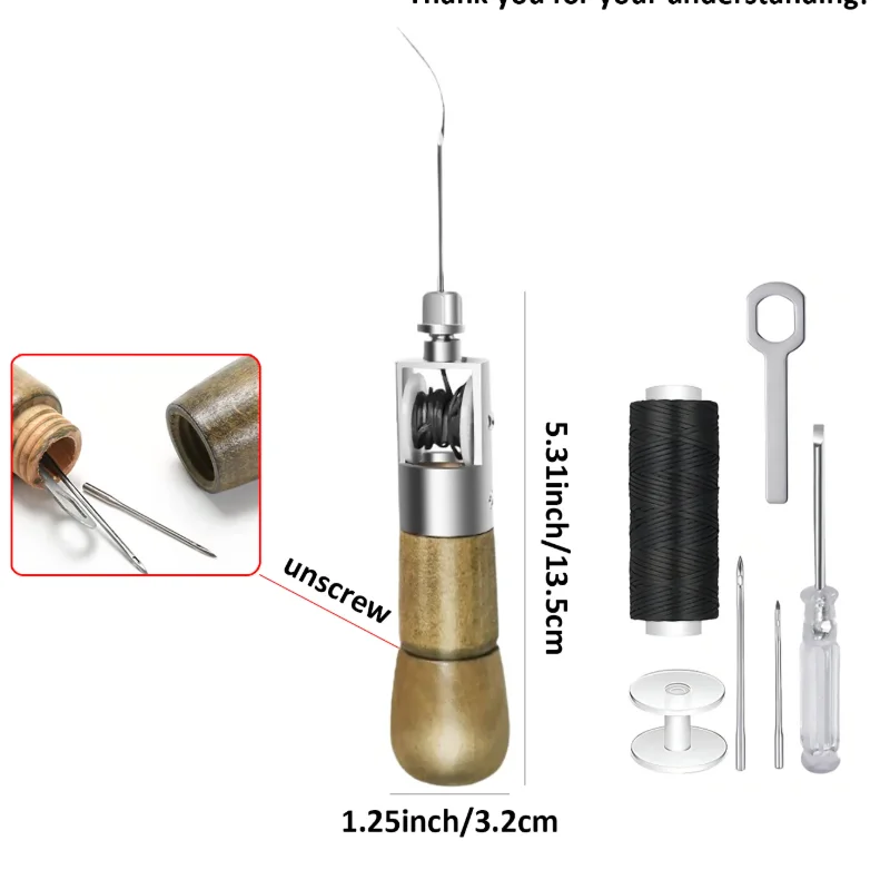 

Professional Leather Sewing Awl Set, Quick Sewing Machine Sewing Tool, Suitable for DIY Handmade Repair, with 1 Set of Needles