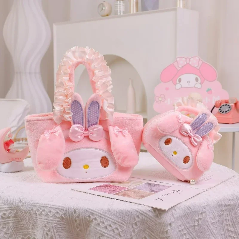 

New Melody Sweet Pink Cartoon Lovely Pink Dibeinuo Lamb Makeup Bag, Handheld Bento Bag Small Tote Bag