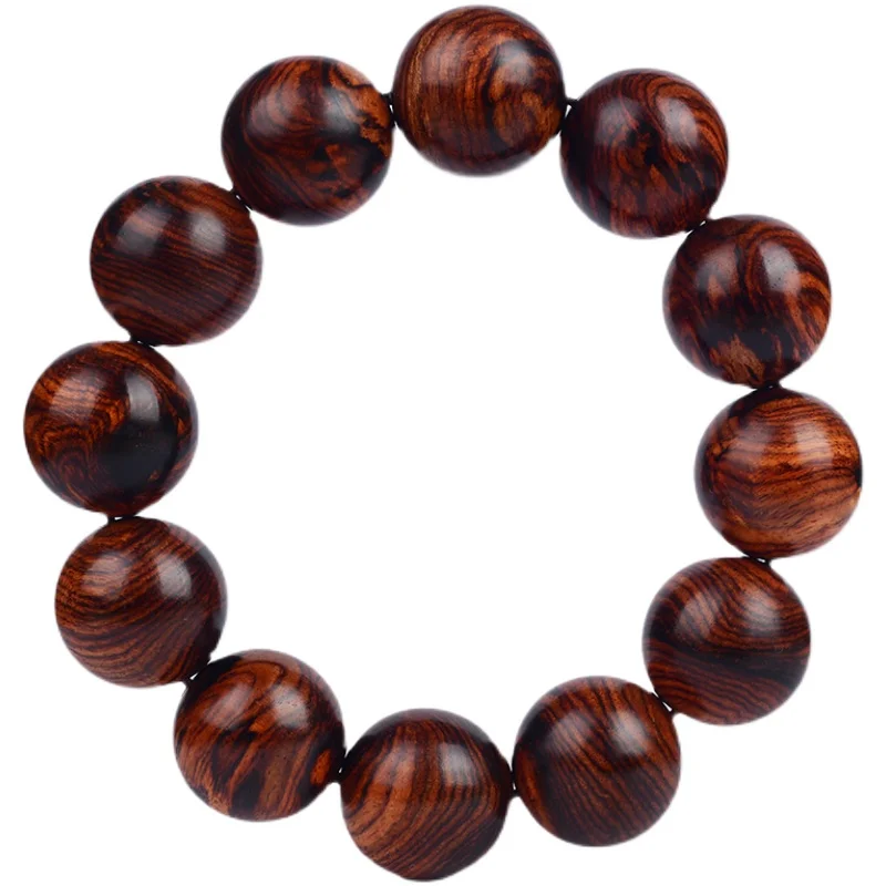 

Vietnamese Yellow Rosewood Bracelet Spider Vein Old Material Small Leaf Vine Fragrance Wood Prayer Beads Bracelet