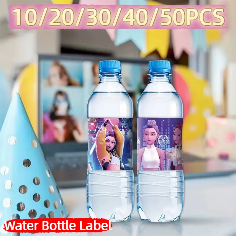 10-50 шт., наклейки на бутылку с водой «Охотники на демонов», декор для дня рождения, Kpop, аниме, водонепроницаемая наклейка, принадлежности для детского душа, вечеринки 10-50 шт., наклейки на бутылку с водой «Охотники на демонов», декор для дня рождения, Kpop, аниме, водонепроницаемая наклейка, принадлежности для детского душа, вечеринки
