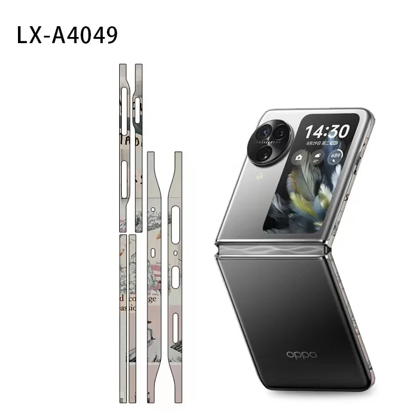 2PCS 3M Colorful Anti-Scratch Phone Sides Sticker Frame Film For OPPO Find N3 Flip Matte Edge Skin For Find N2 Flip image 6
