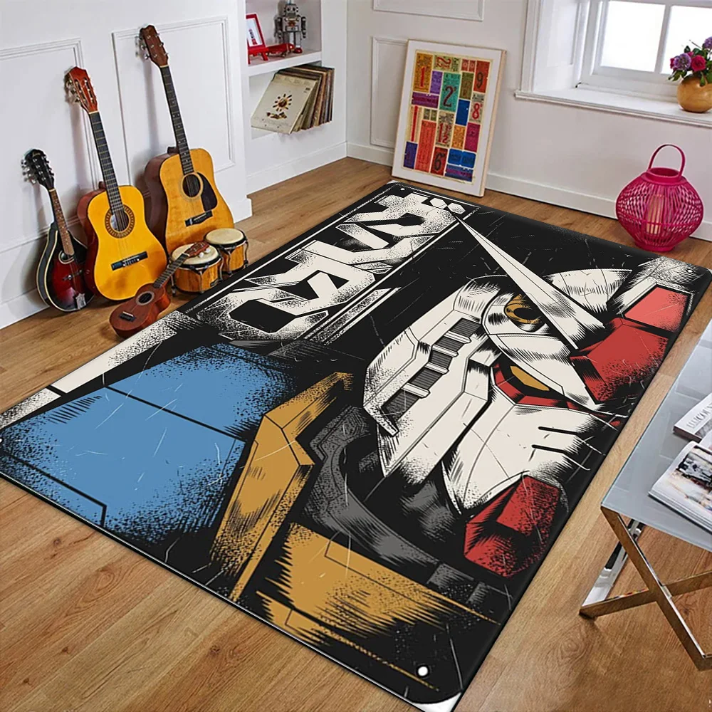 New 3D G-Gundam Cartoon Japansese Style Carpet Rug for Art Living Room Art Decor Sofa Home Kids Game Area Rug Non-slip Floor Mat