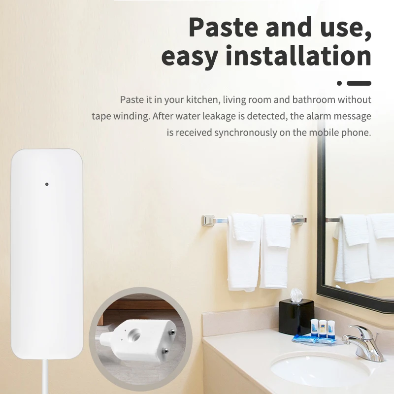 Tuya Zigbee Water Sensor Alarm Water Leak Detector Flood Alert Overflow Security Alarm System Works With Zigbee Gateway