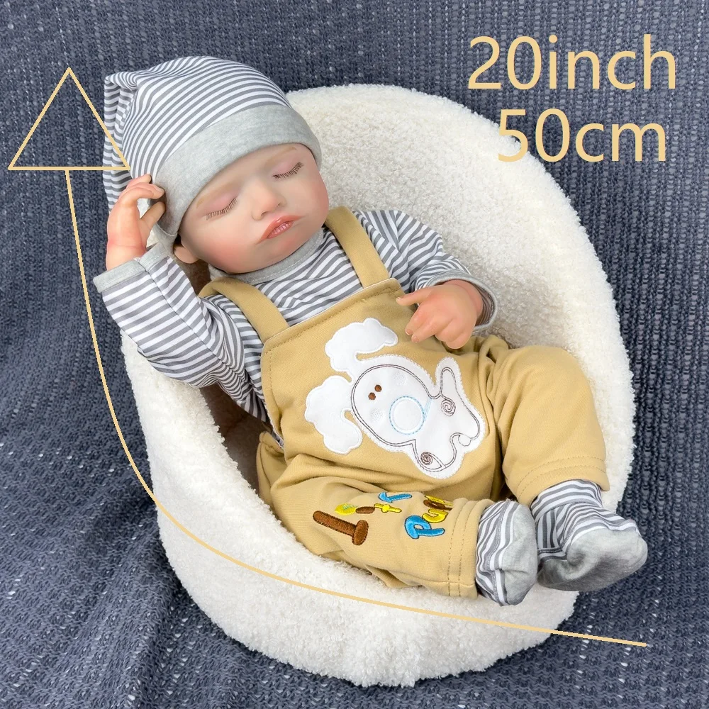 20 Inch Sleeping Reborn Baby Doll, Premium Vinyl Material, Cute Expression & Exquisite Features, Fully Poseable Limbs, Gift Box