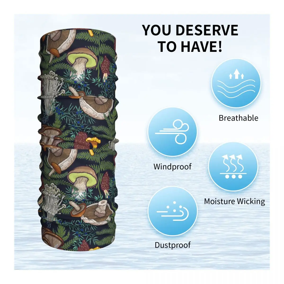 Dark Mushroom Forest Bandana Neck Cover Printed Psychedelic Balaclavas Wrap Scarf Face Mask Running Men Women Adult Windproof