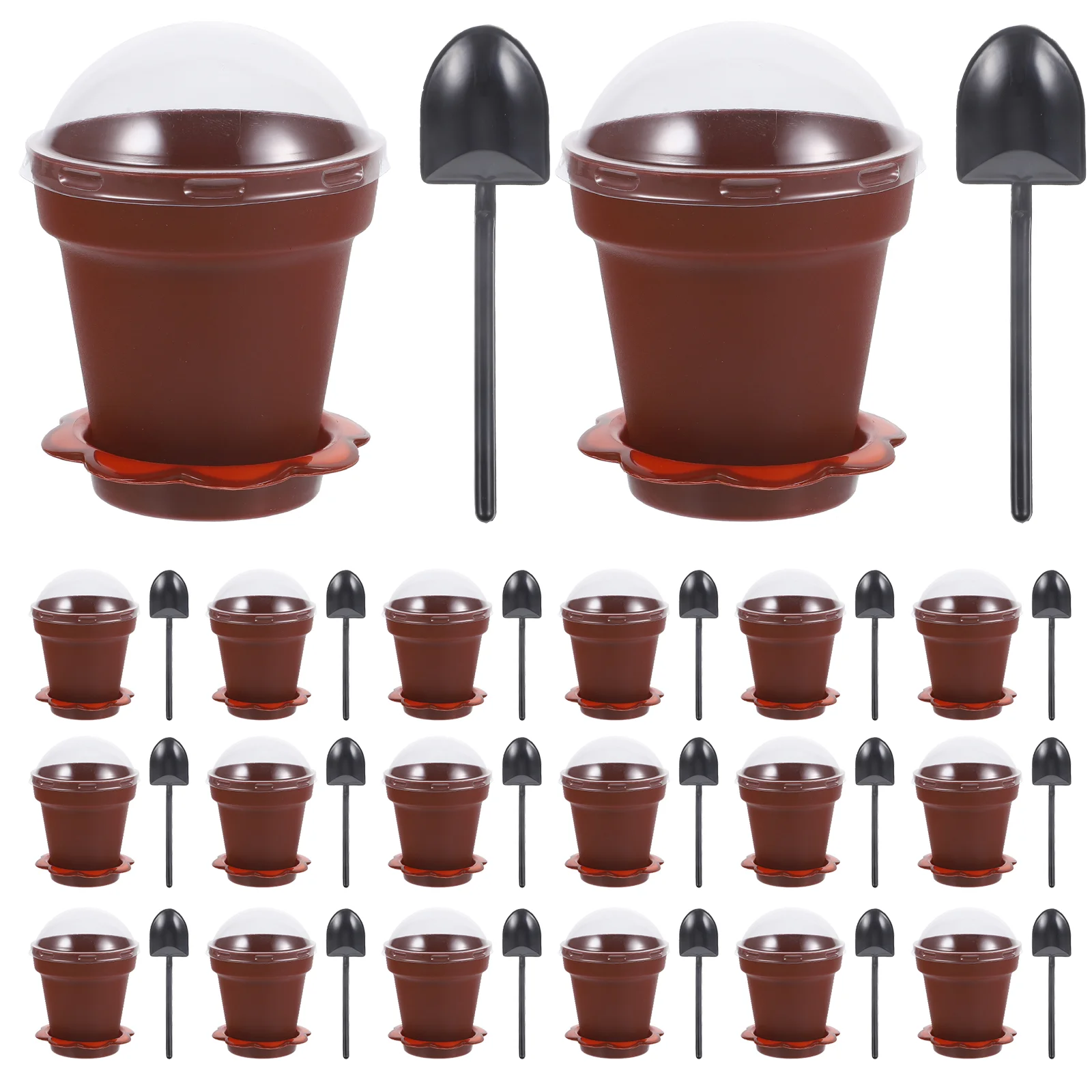 

Ice Cream Containers Plant Nursery Pot Food with Lids Flowerpot Decorative Pudding Cups