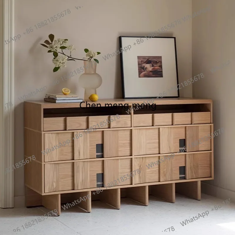 

American solid wood porch cabinet, French light luxury high-end chest of drawers, medieval Marseille, dining side cabinet