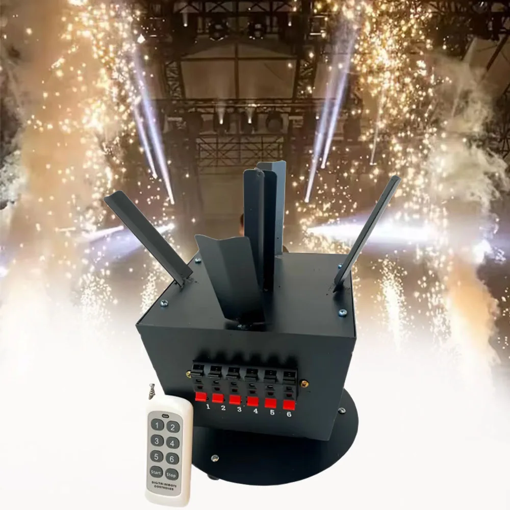

6/2 Channel Remote Control Stage Pyrotechnic Cold Pyro Fountain Rotate Machine Cold Spark Spinning Wedding First Dance Marriage