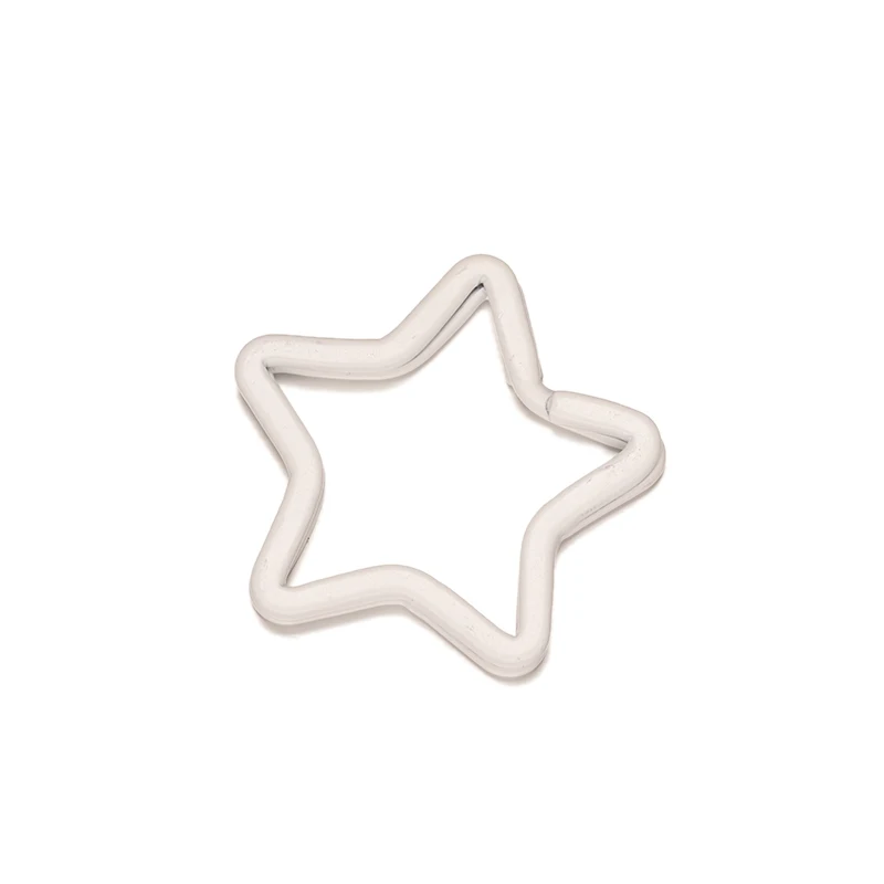 5pcs Mix Metal Star Shaped Split Ring Key Ring Holder Keyfob Accessories Connector For DIY Keychain Keyring Jewelry Craft Making