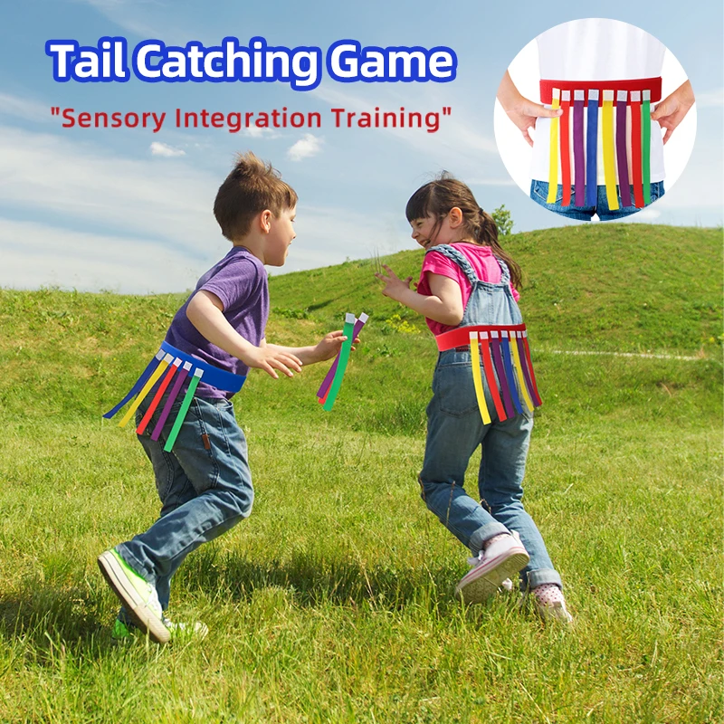 Kids Outdoor Funny Game Catching Tail Belt Training Equipment Sport Toy Kindergarten Adult Teamwork Play Boys Girls