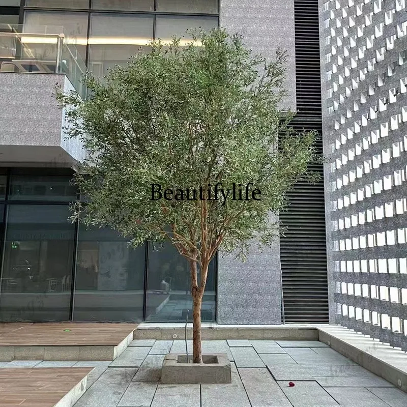 A74 simulated olive tree real wooden pole modeling large simulated plant outdoor big tree