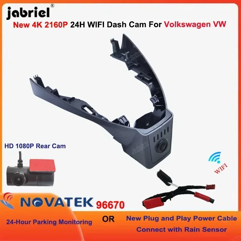 Jabriel Plug and Play 4K 2160P Wifi Car Dvr 24H Video Recorder For Volkswagen VW Passat 2021 2022 2023 2024 2025 Dash Cam Camera