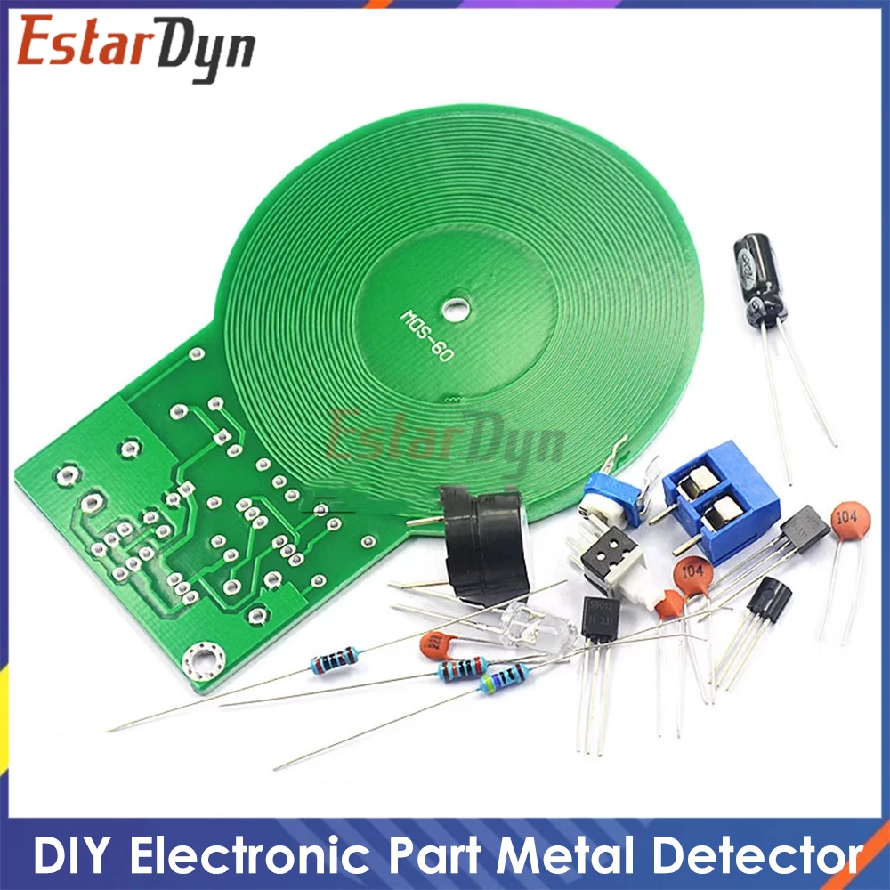 JS-60 DIY Kit Metal Detector Kit Electronic Kit DC 3V-5V 60mm Non-contact Sensor Board Module DIY Electronic Part Metal Detector