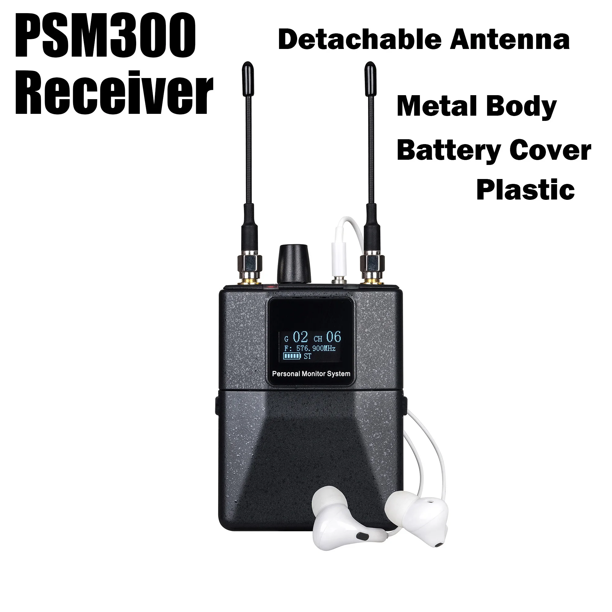جهاز استقبال لاسلكي 500 ميجا هرتز نظام مراقبة PSM300 خاص بالمرحلة شاشة في الأذن قوة عالية 100 ميجا واط برو لاسلكي لمرحلة الإرجاع