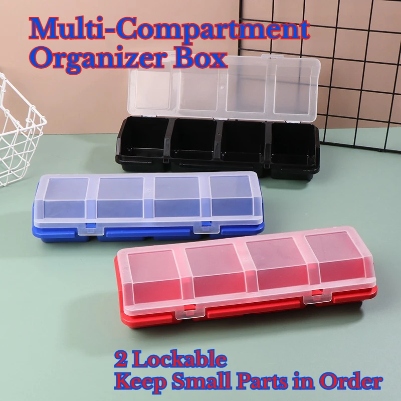 Multi-Compartment Organizer Box For Hardware And Jewelry Multi-Styles Durable Plastic Screws & Small Parts Storage Case