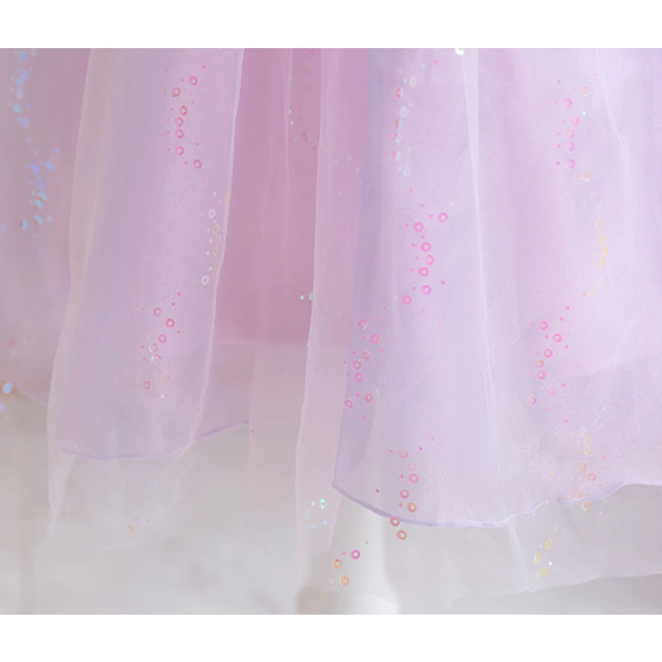 Halloween Princesss Pink Costumes Kids Autumn And Winter Dress Fancy Clock Flower Girl Dresses for Weddings Party Clothing