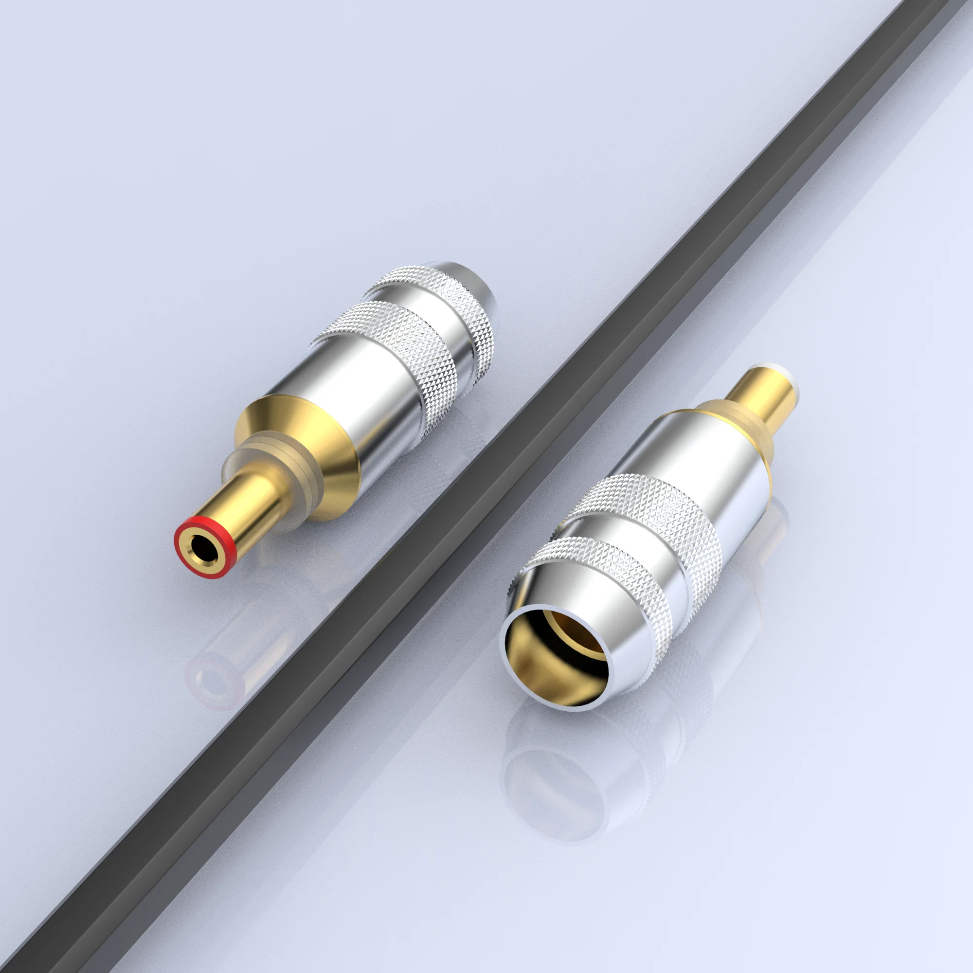 Audiocrast-conector de clavija de alimentación CC chapado en oro de 24K, Conector de clavija para alta gama de Audio, conector HIFI DC2.5