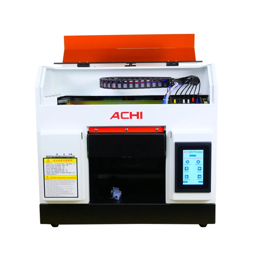 ACHI A4 L800 UV-Drucker mit Tinte LED Digital A3 R1390 Flachbettdruckmaschine für Glas-Telefonhülle Holz Metallflaschenzylinder