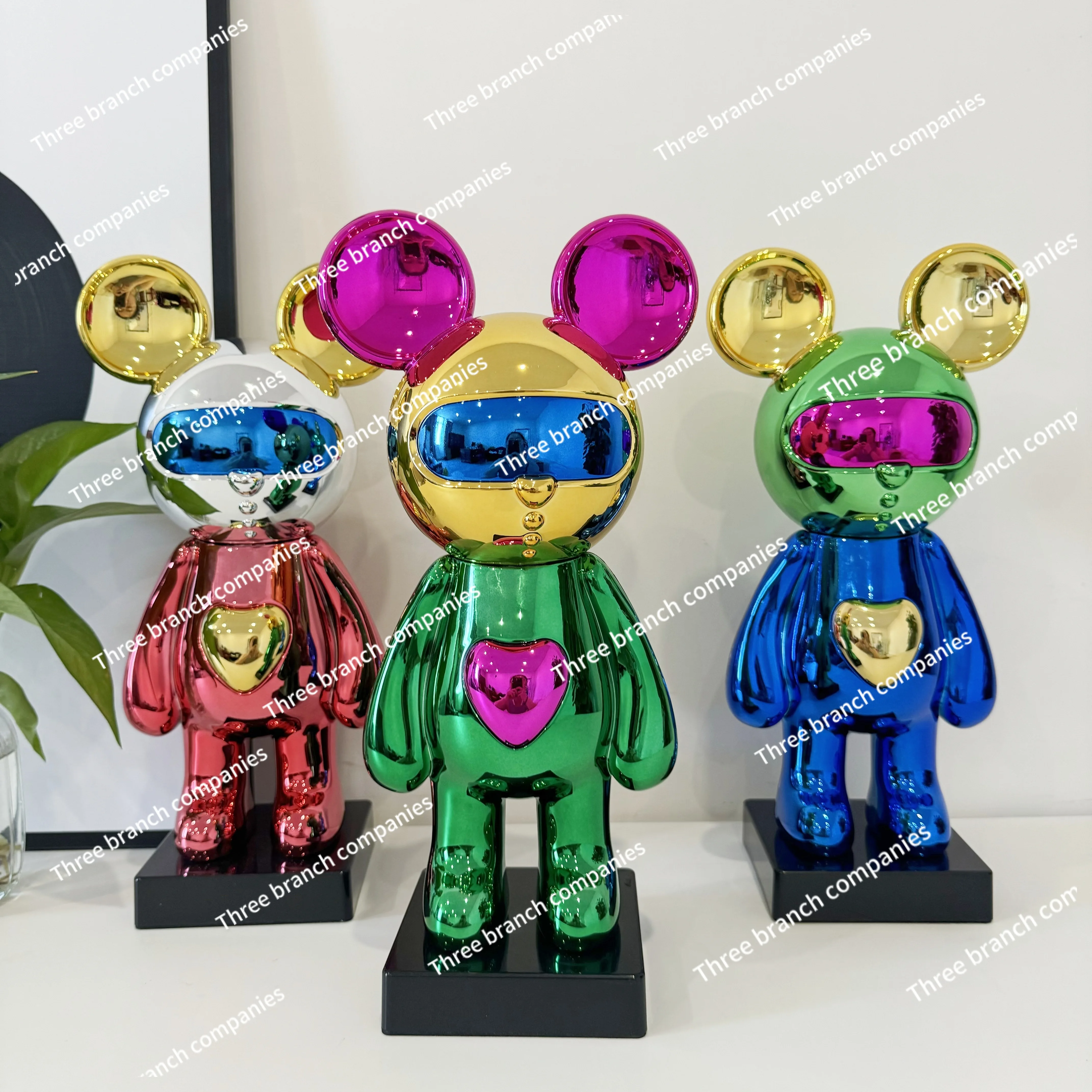 

Light luxury display cabinet ornament electroplated rabbit ornament violent bear new jewelry