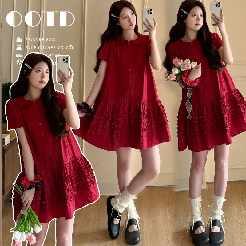 abito-premaman-estivo-2026-rosso-con-colletto-peter-pan-e-orlo-a-balze-vestito-ampio-e-comodo-a-trapezio-per-donne-in-gravidanza