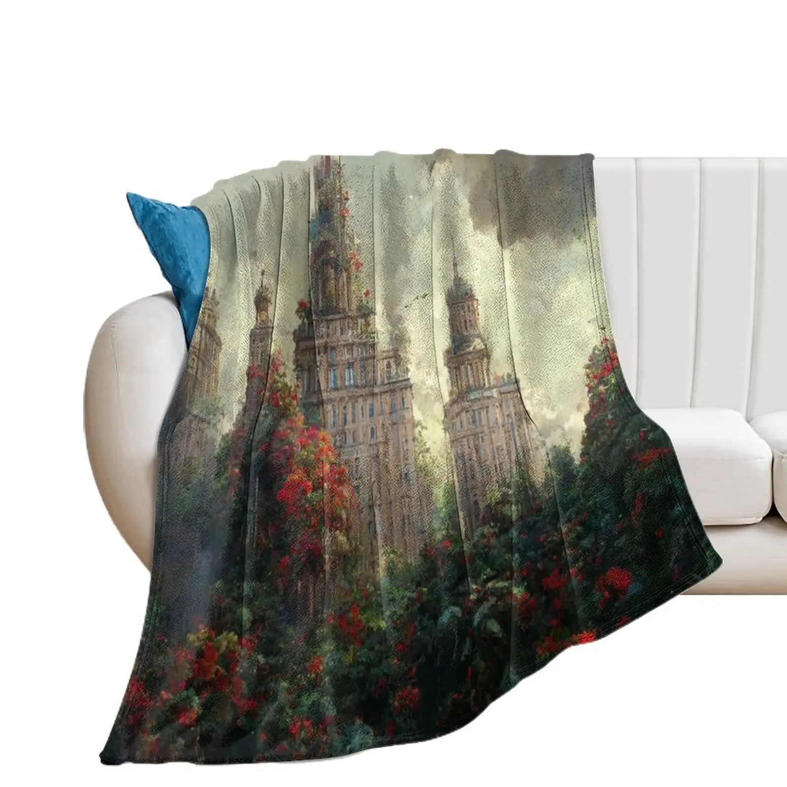 City in Bloom Throw Blanket Thermals For Travel Hair funny gift Shaggy Blankets