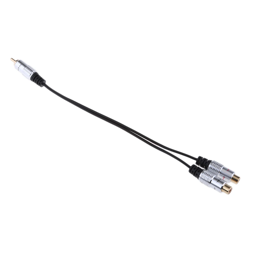 Divisor estéreo Y cabo de áudio RCA macho para 1 cabo adaptador RCA fêmea 0,25 m