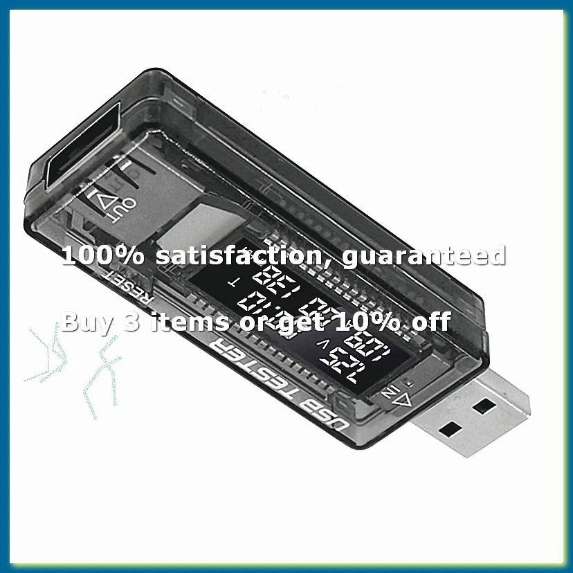 USB Tester Current Voltage Charger Capacity Tester Volt Meter Display USB Current Voltage Test Card Adapter-DT30