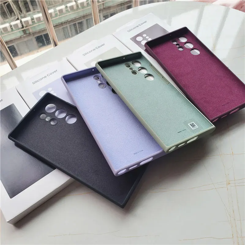 For Samsung Galaxy S22 Ultra 5G Case Liquid Silicone Case Silky Soft-Touch Back Protective Cover For Galaxy S22Ultra Phone Case