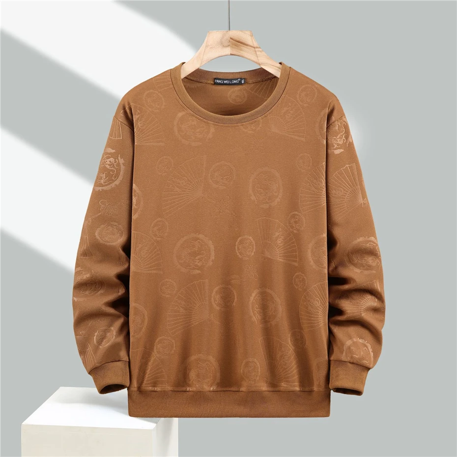 11XL Plus Size Sweatshirts Men Bamboo Leaf Print Pullover Fashion Casual Spring Autumn Sweatshirt Male Big Size 10XL 11XL