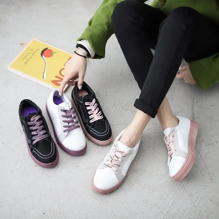 Women Casual Shoes Mixed Colors Lace Up Female Fashion Sneakers Tenis Feminino Zapatillas Deportivas Mujer Chaussure Femme 35-40