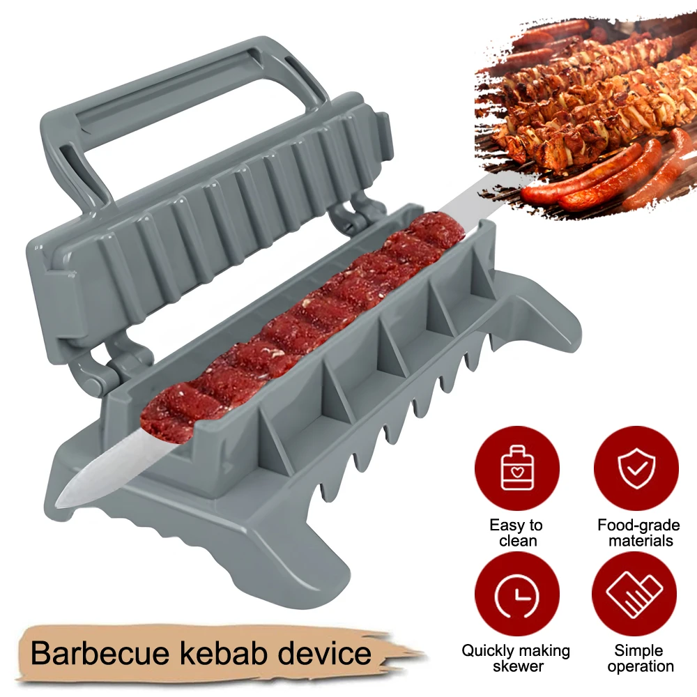 

Customizable BBQ Kebab Maker Barbecue Meat Skewer Machine Reusable Kebab Press Kebab Preparation Tools Kitchen