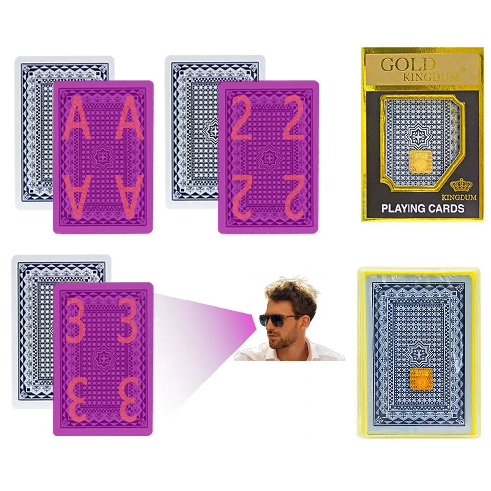 

Mark Card For infrared Contact Lense Gold kingdum Plastic Magic Deck Anti Cheat Poker Board Game