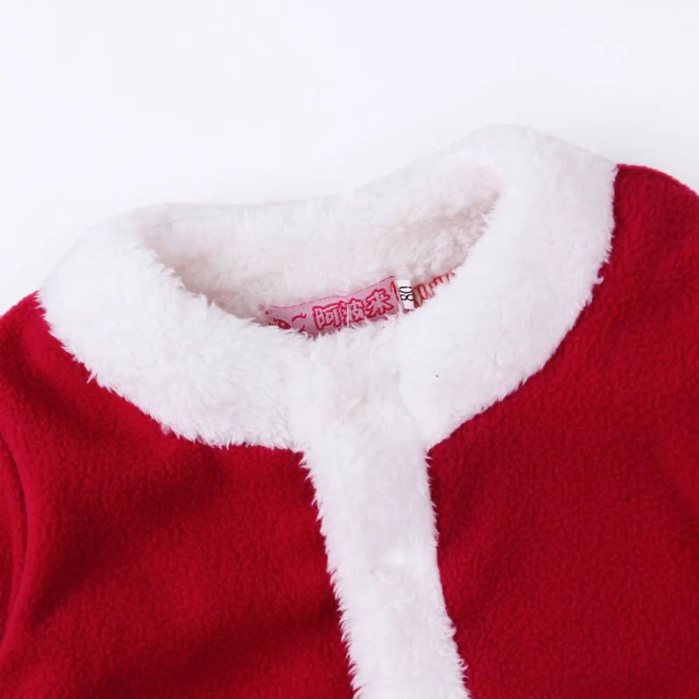 Neujahrs- und Weihnachts-Babykleidung, Weihnachtsmann-Kostüm, rotes Kinder-Cosplay-Kostüm, Weihnachtsanzug, warmes Kleidungsset für Kleinkinder, Winterbekleidung für Babys. – Detail 6