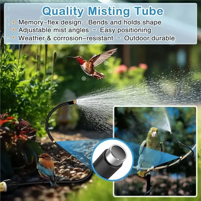 M11K-Flexible Sprays Hose 1 Set Ideal For Patio Cooling, Portable Outdoor Sprays System For Gardens And Backyards
