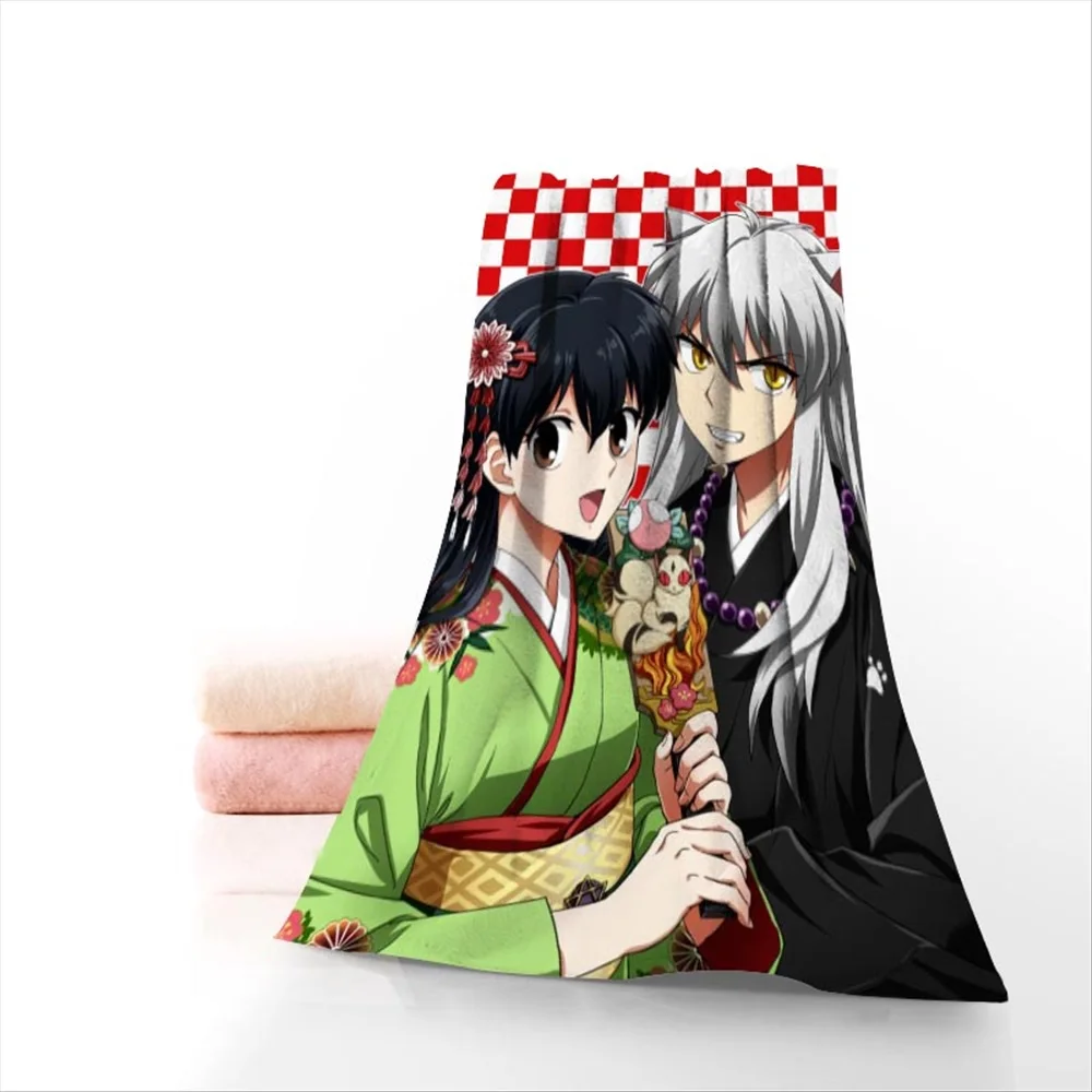 Anime InuYasha Custom Towel Printed  Face/Bath Towels Microfiber Fabric for Kids Men Women Size Bath Beach Towel